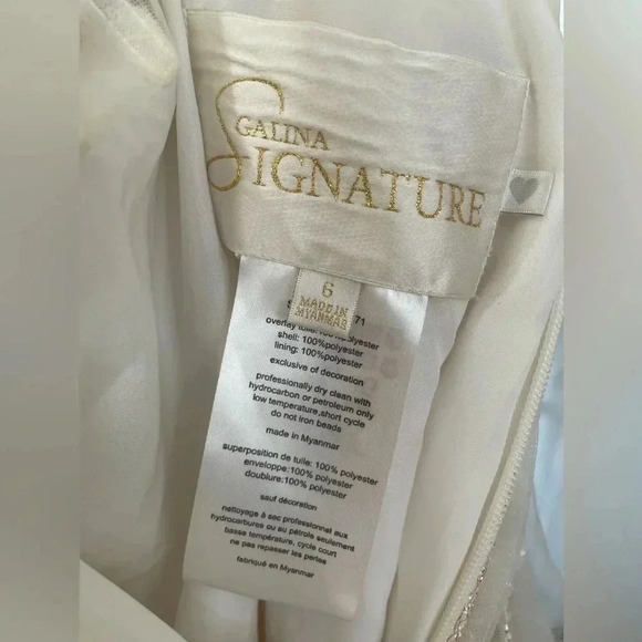 Strapless Blush Bridal Gown with Beading, Rhinestones and 3D Flowers - Picture 8 of 8